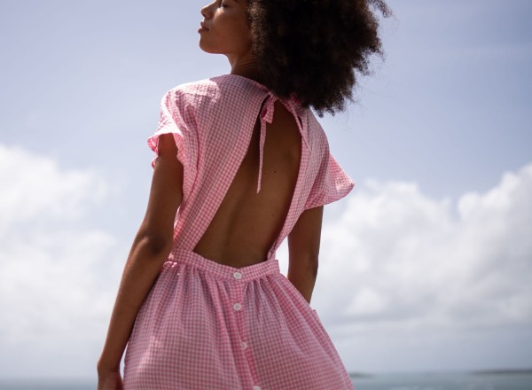 Suzanne pink gingham dress