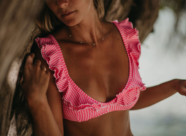 Sandy pink bikini top