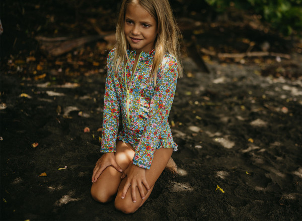 Clarissette children's swimsuit with field flowers