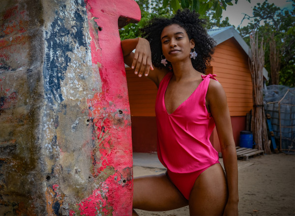 Maillot une pièce Camille rose 